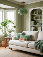 Load image into Gallery viewer, Vintage Milk Glass Semi Flush Mount Eloise Pendant Light
