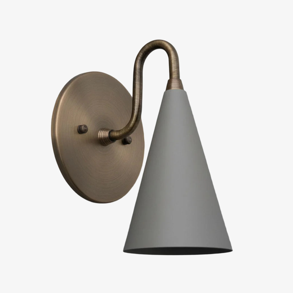 Curved Metal Shade Sconce Vintage Style Wall Light - Entryway Stairwell Lighting