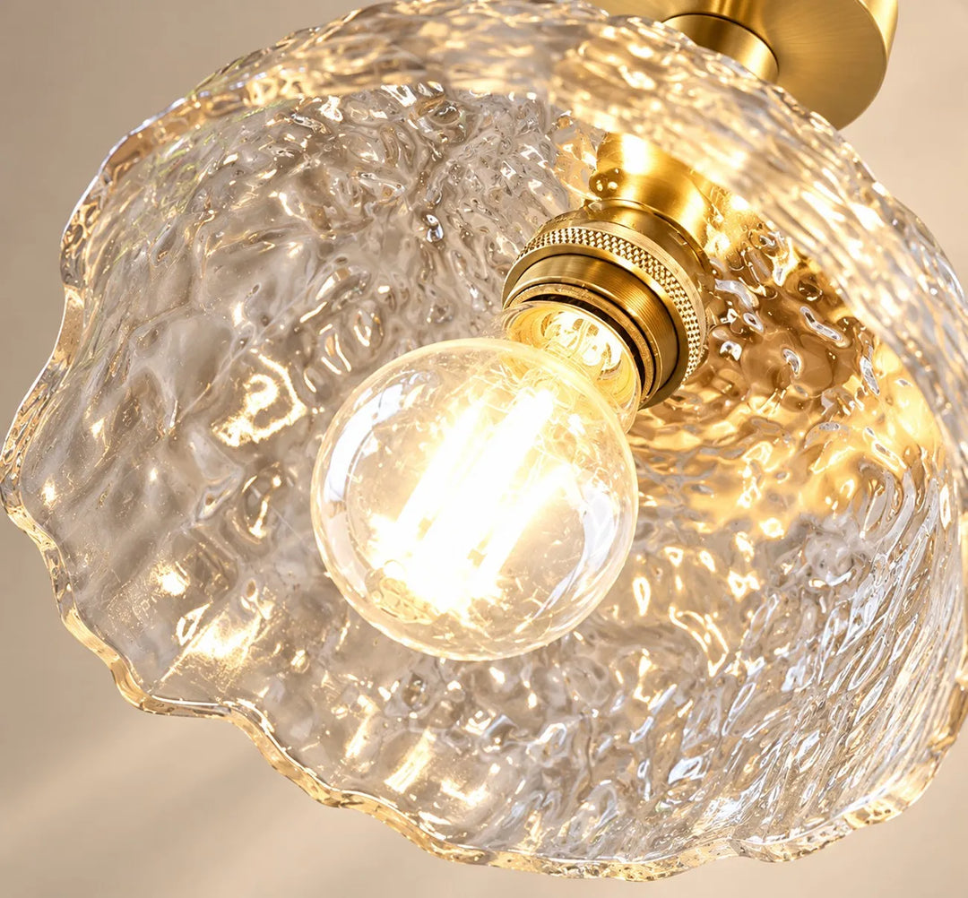 Nordic Rippled Textured Glass Ceiling Light