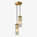 Charger l'image dans la visionneuse de galerie, Brass Rippled Frosted Glass Pendant Light