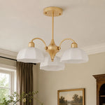 Cargar imagen en el visor de la Galería, Milk glass chandelier in a warm classic interior