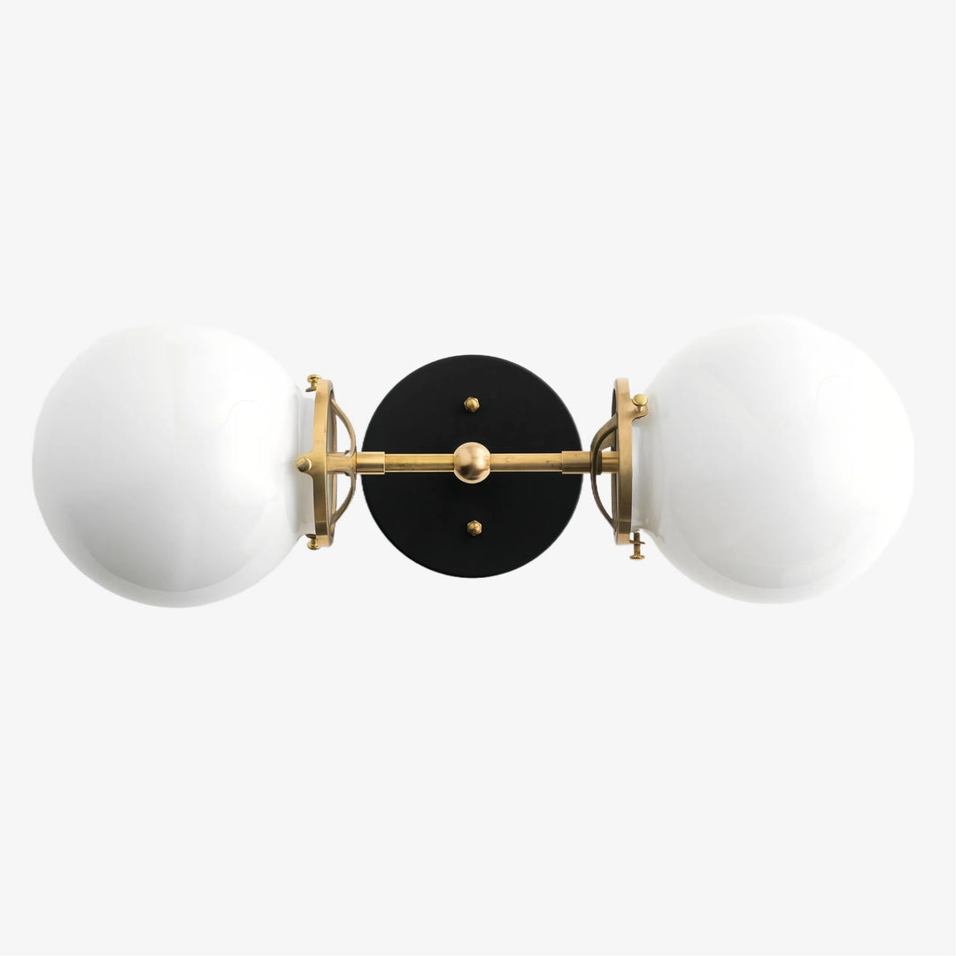 Lumio Globe Art Deco Vanity Light -  Opal Globe Bathroom Sconce