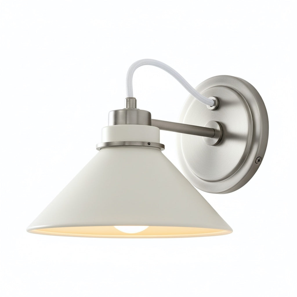 Aurenza Curved Arm Globe Wall Sconce – Modern Industrial Wall Lamp for Bathroom, Bedroom, and Hallway