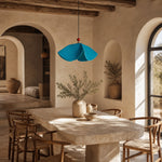 Load image into Gallery viewer, Sculptural Woven Fabric Pendant Lamp