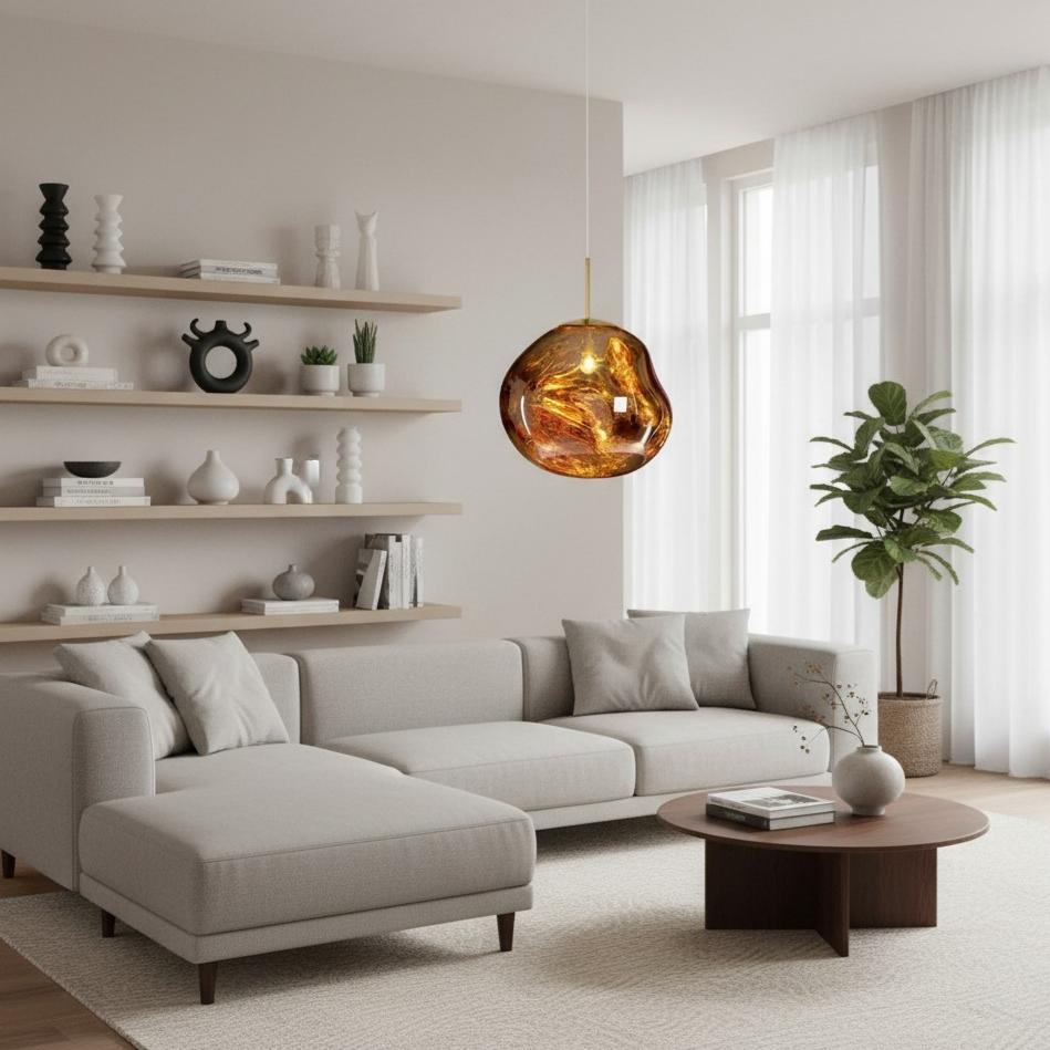 Glyador Dynamische Oberflächen-Hängeleuchte – Moderne Hängelampe für Wohnraum N28