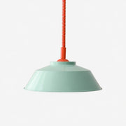 Memphis pendant with mint green shade and red cord