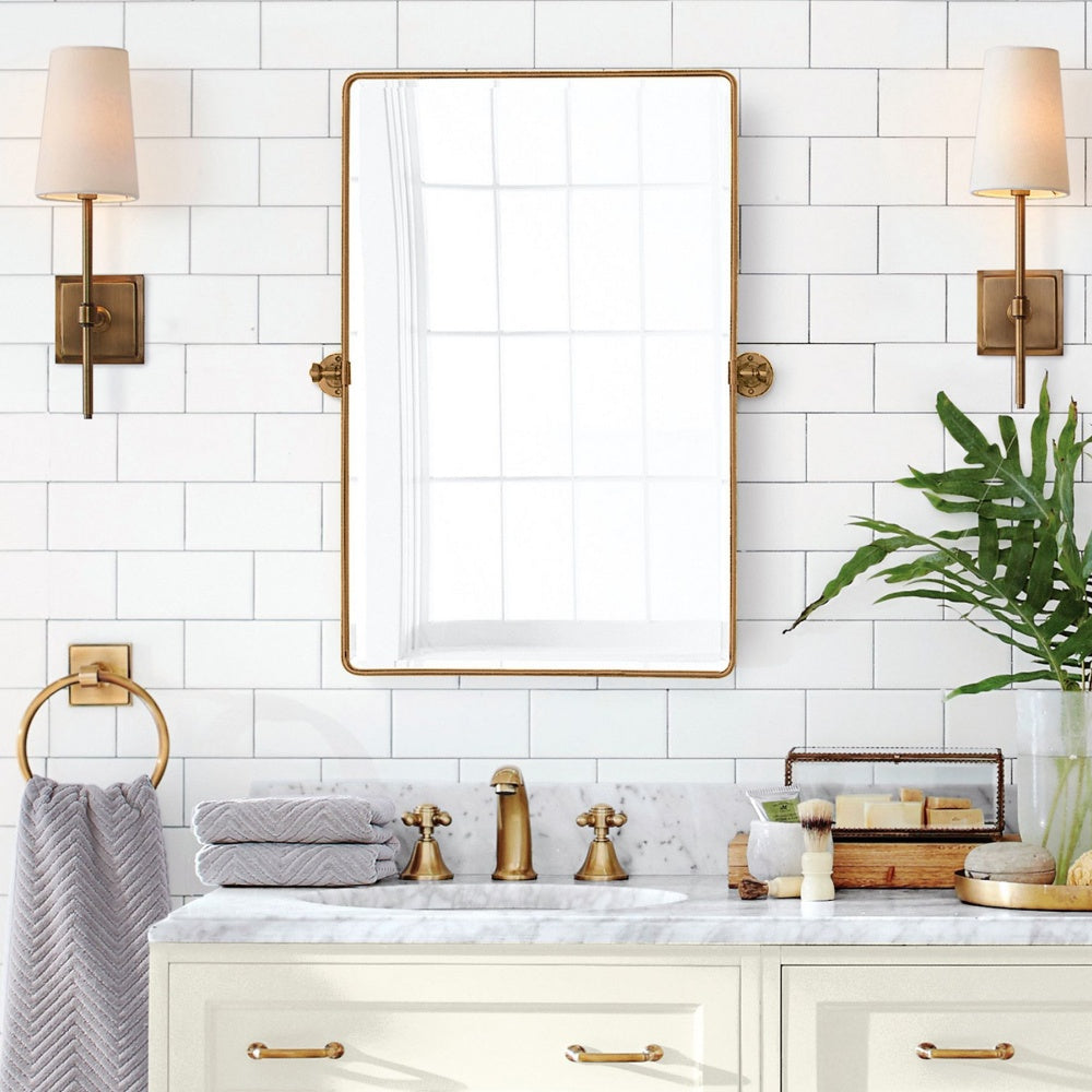 Lámpara de pared Rowan con pantalla de lino blanco elegante – Lámpara de pared retro de metal para dormitorio y pasillo