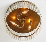 Cargar imagen en el visor de la Galería, Lámpara de techo Lumora Crystal, de cristal tallado y latón envejecido.

