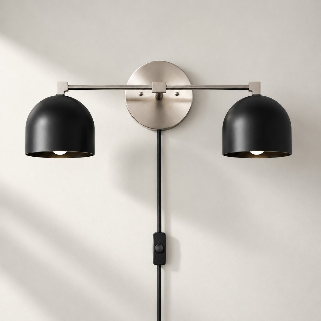 Metio Dome Mid-Century Metal Plug-In Wall Light