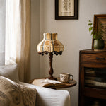 Bild in Gallery-Viewer laden, Vintage fabric table lamp in a warm bedroom corner