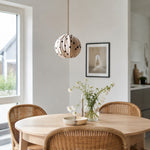 Bild in Gallery-Viewer laden, Single cream polka dot pendant above a dining table