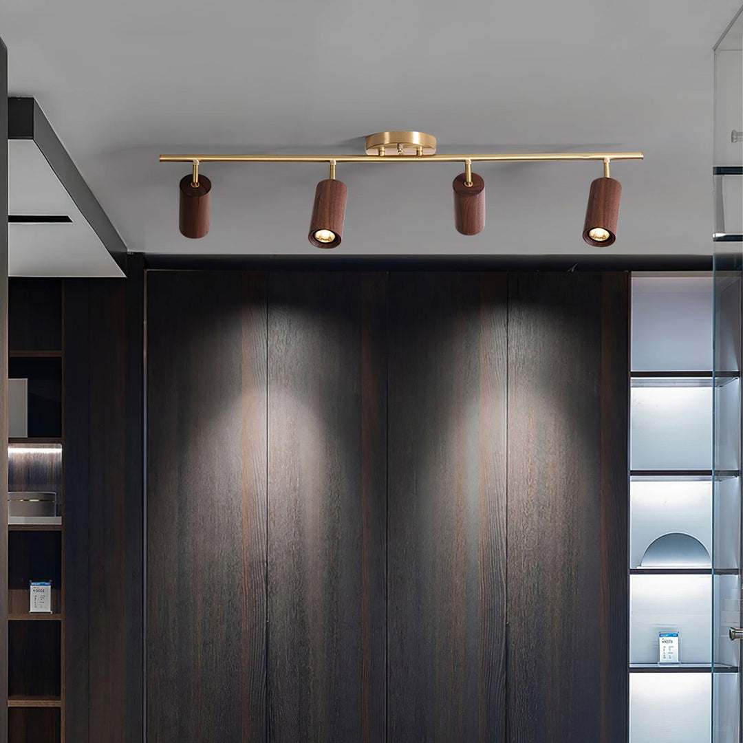 Iluminación de riel de madera Thio