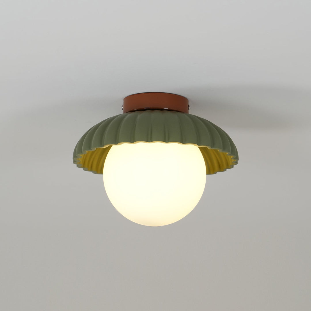 Plafonnier élégant de style Alien Cream en métal beige et verre