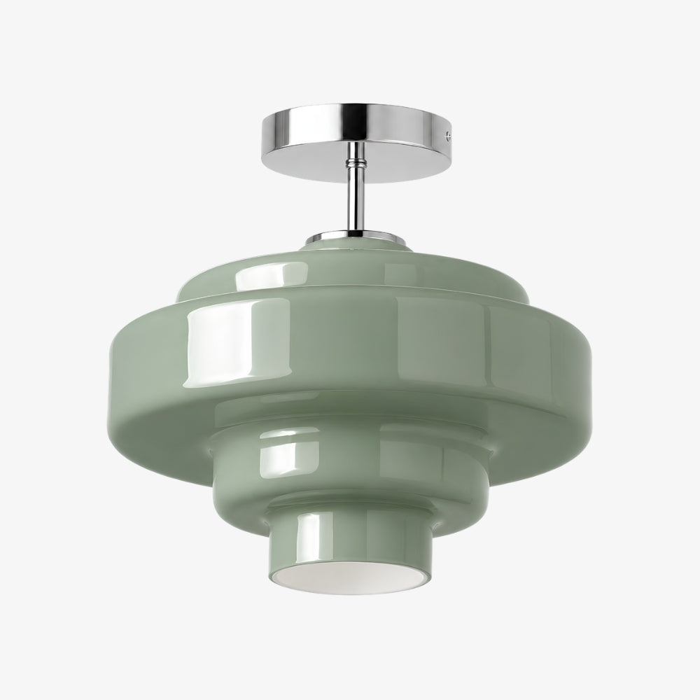 Koloro Glass Ceiling Light — Layered Rounded Design Lampshade for Hallway or Cloakroom