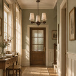 Charger l'image dans la visionneuse de galerie, 3-light Hour Rho chandelier in white velvet styled in a warm interior