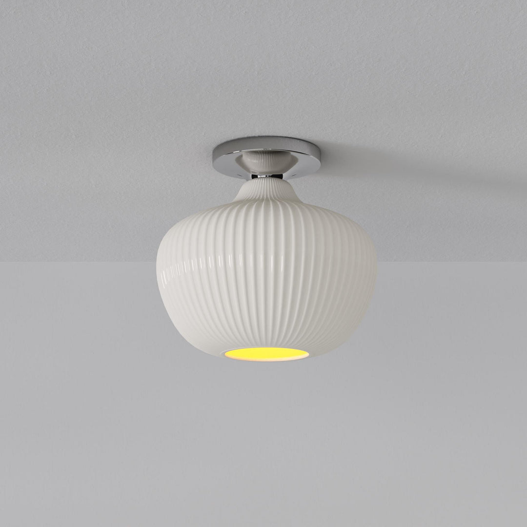 Lámpara de techo empotrada de cristal Rivrona - Diseño moderno de globo color champán