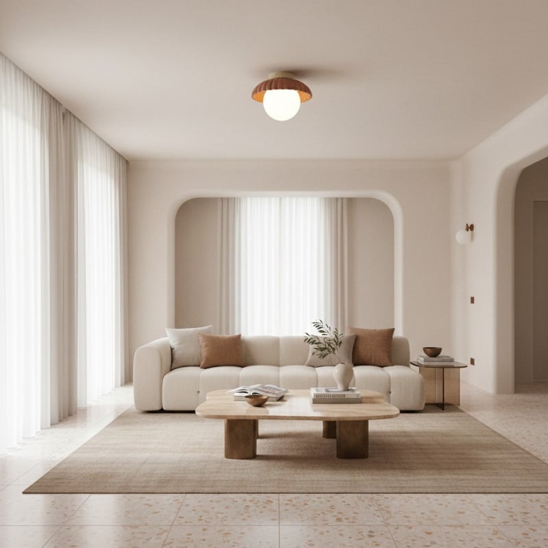 Lámpara de Techo Anillo Escultural Orbion – Lámpara Decorativa de Techo de Diseño Retro Futurista N55