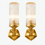 Cargar imagen en el visor de la Galería, Ridged Shade Armed Cup Metal Plate Wall Light