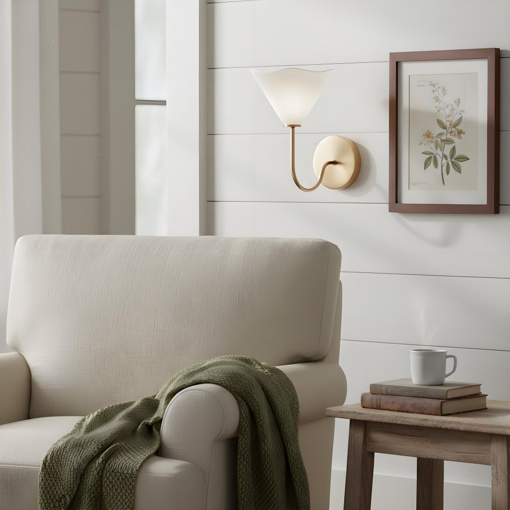 Kysara Soft Linen Shade Sculptural Minimal Wall Lamp for Bedside & Bathroom