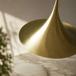Load image into Gallery viewer, Brushed Brass Umbrella Pendant Light