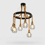 Cargar imagen en el visor de la Galería, Rustic farmhouse rope chandelier