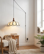 Bild in Gallery-Viewer laden, Scalloped Abaca Woven Plug-In Swag Pendant