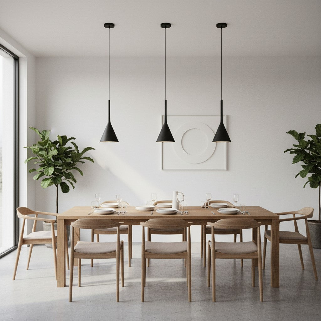 Lampe suspendue industrielle Alphomo - Lampe suspendue minimaliste pour îlot de cuisine et table à manger N04