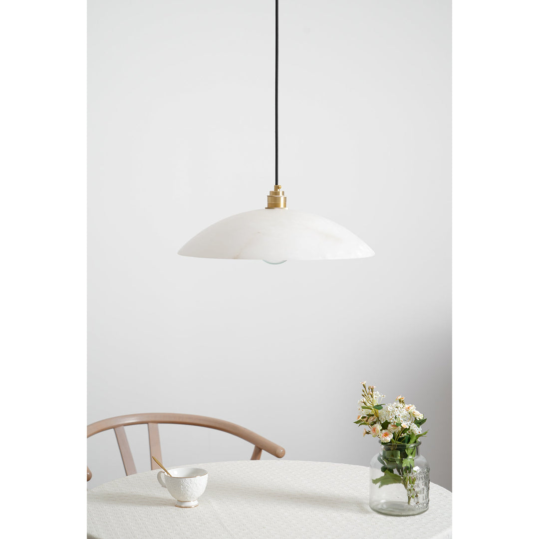 Natural Stone Plug-In Swag Pendant Light