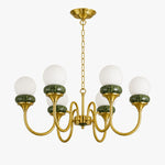 Load image into Gallery viewer, Green Jade Loop-Arm Chandelier