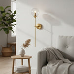 Bild in Gallery-Viewer laden, Beanaura Wandleuchte Nordische Glas-Kugel Metallgestaltung – Moderne Innenbeleuchtung für Wohnzimmer