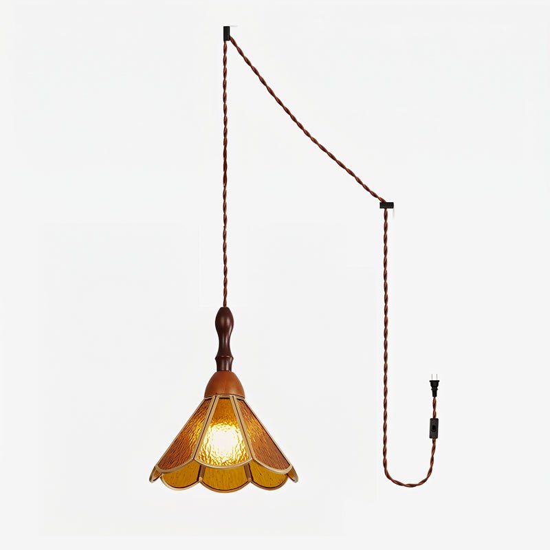 Colorful Decorative Glass Plug-In Swag Pendant
