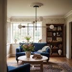 Load image into Gallery viewer, Mobilux Line Black and Brass Chandelier - Contemporary Globe Ceiling Hanging Light
