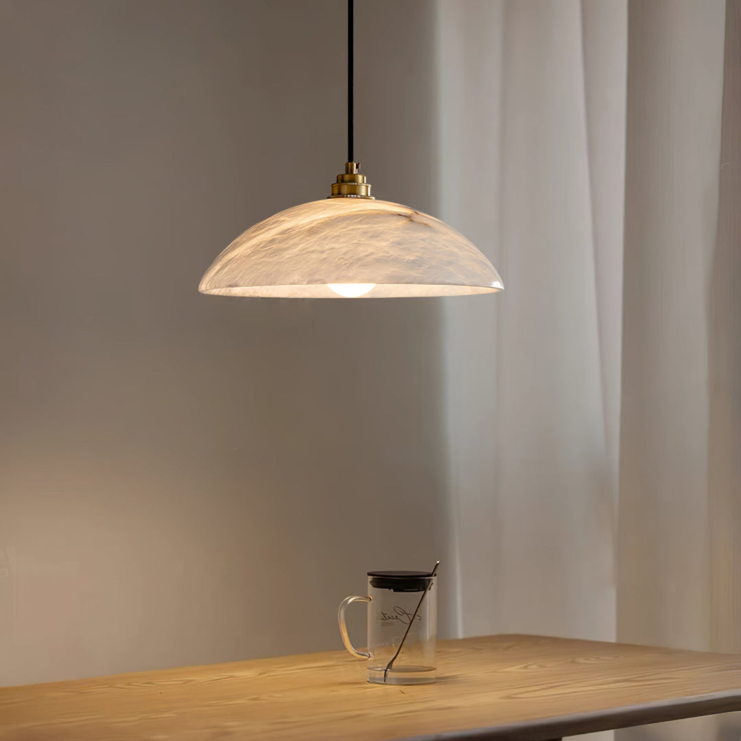 Natural Stone Plug-In Swag Pendant Light