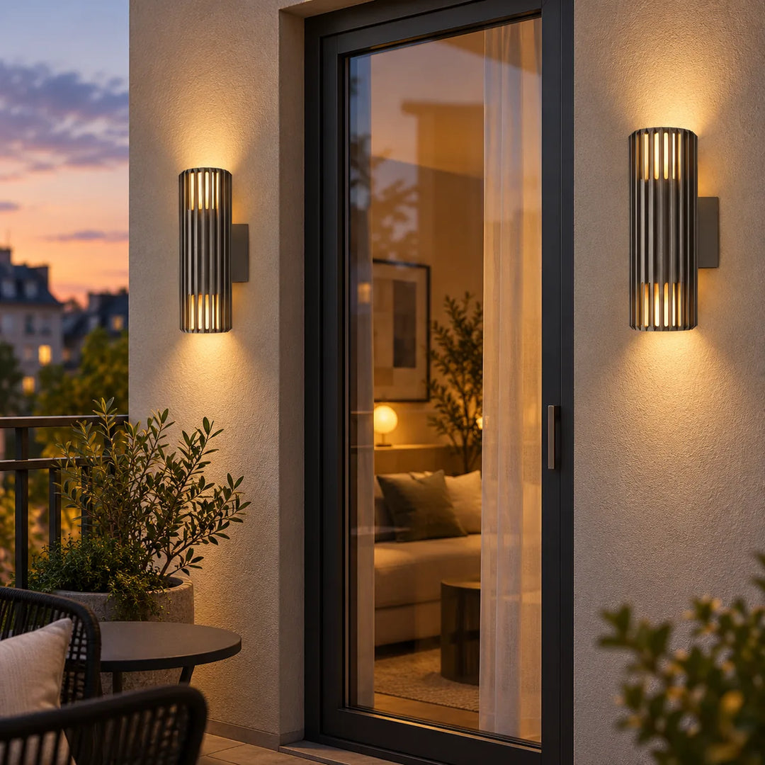 Compact Outdoor Sconce for a Door Wall