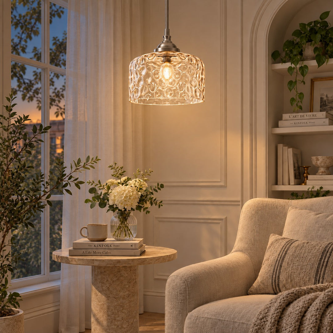 Vintage Adjustable Glass Pendant Light