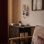 Cargar imagen en el visor de la Galería, Fabric wall sconce installed above a dark console