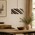 Charger l'image dans la visionneuse de galerie, Striped fabric pendant light room detail