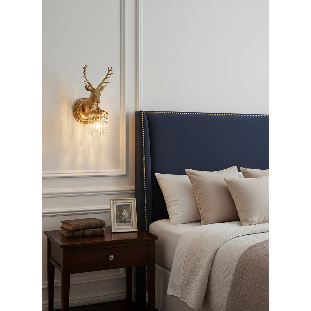 Antler Kristall Wandleuchte