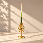 Load image into Gallery viewer, Gold Metal Bow and Milagro Heart Candle Holders