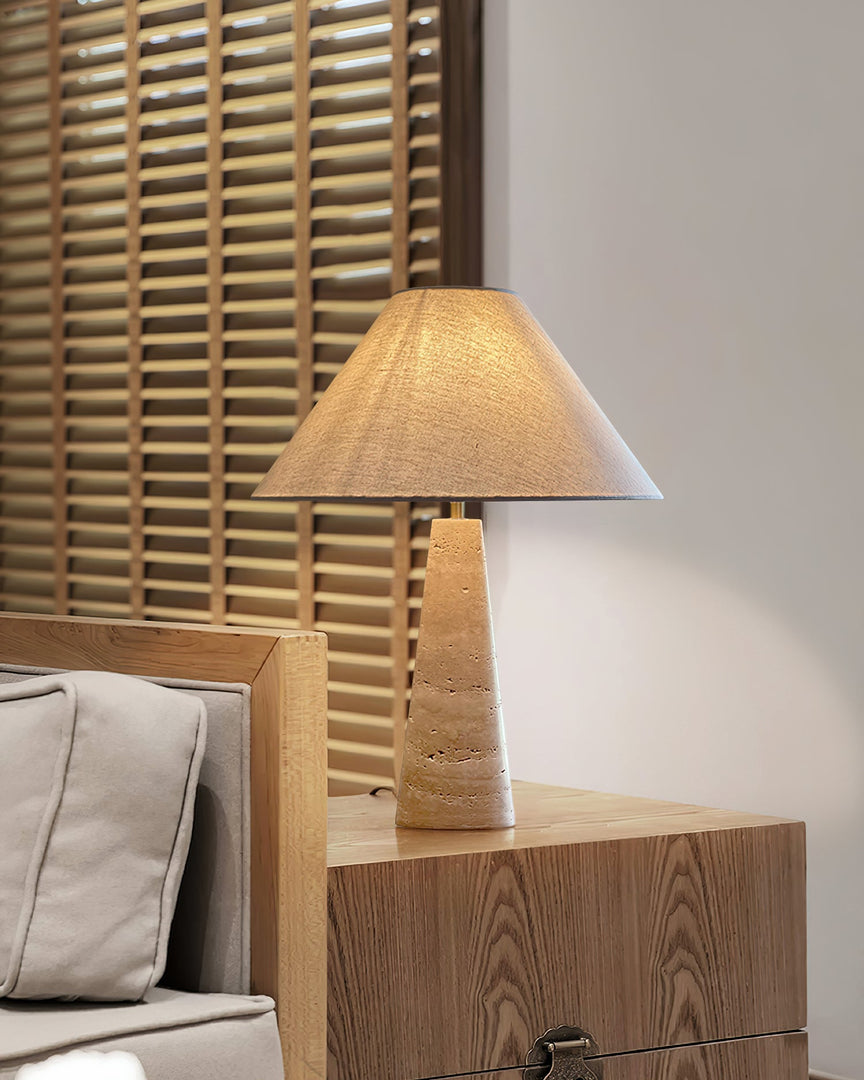Lulu Tischlampe aus Travertin