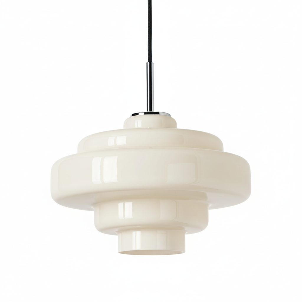 Koloro Modern Art-Inspired Curved Glass Pendant Fixture - Transitional Style Lighting for Living Spaces