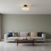 Lámpara de Techo de Vidrio con Flores Vintage Zenarivo - Estilo Cabaña Moderna para Sala de Estar