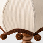 Load image into Gallery viewer, Pleated fabric shade and pom-pom trim detail