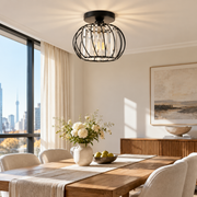 Geometric Crystal Ceiling Light with three frame finishes and a cage frame - New2609-1024522 interior scene