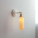 Cargar imagen en el visor de la Galería, Lámpara de pared vintage de cerámica japonesa de latón con una luz
