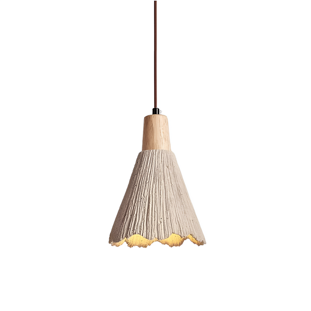 Creme Retro Wabi-Sabi LED Pendelleuchte