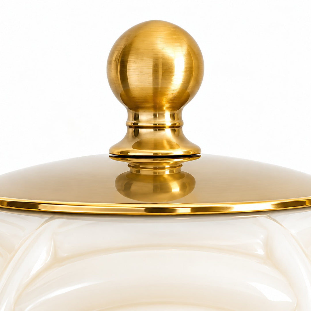 Curved Brass Globe Shade Ribbed Glass Wall Sconce