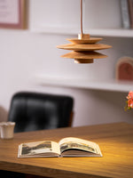 Load image into Gallery viewer, Layered Wood Plug-In Swag Pendant