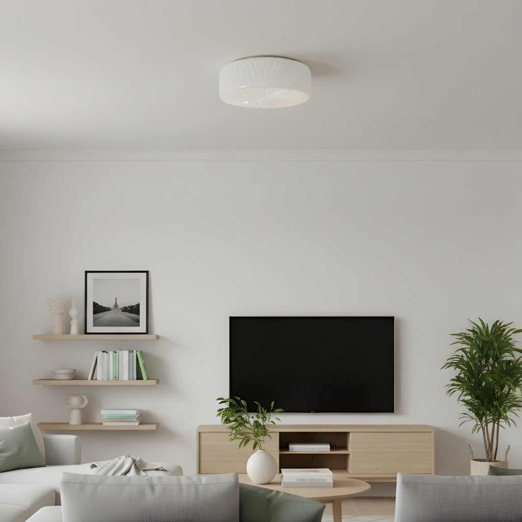 Plafonnier minimaliste Mistaro en verre - Design affleurant pour salon et chambre