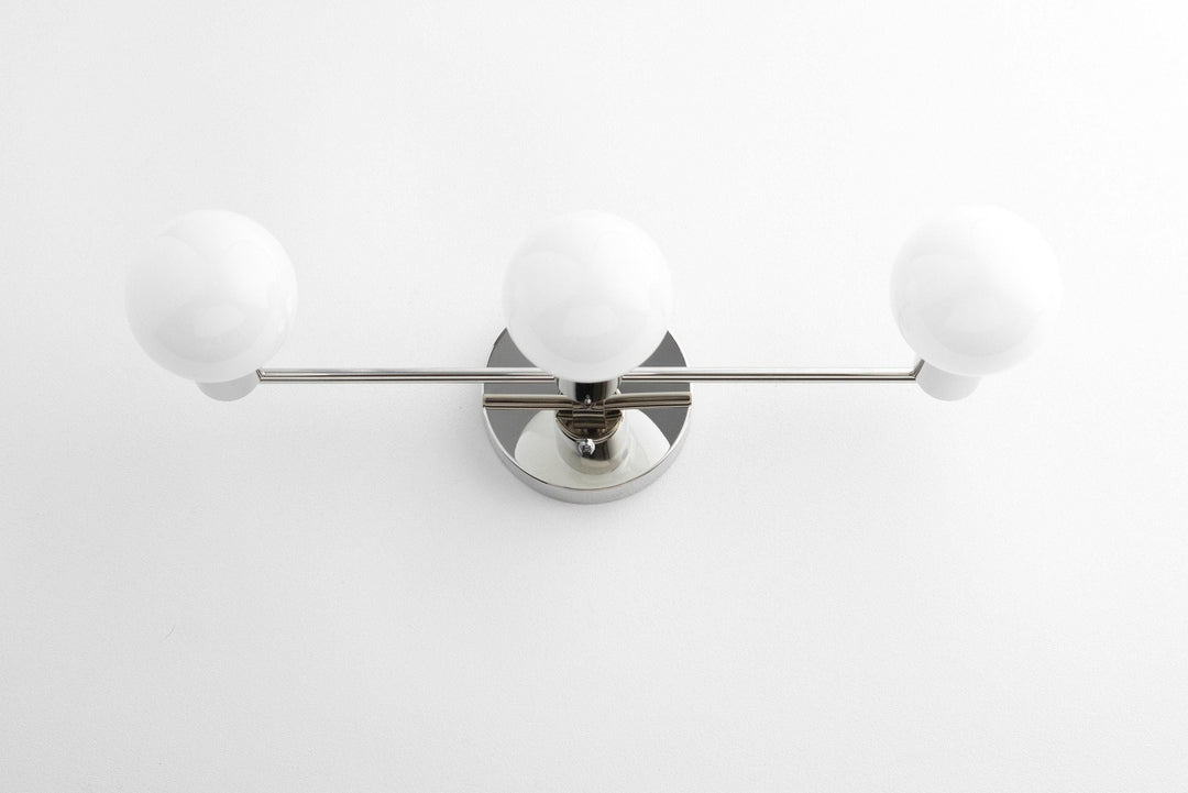 Glorica Glass Mid Century Modern Vanity Light - 3 Light Wall Fixture